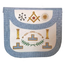 Leather Masonic apron – Traditional French Rite – Worshipful Master