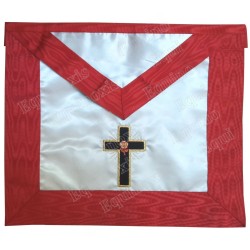 Satin Masonic apron – Scottish Rite (AASR) – 18th degree – Knight Rose-Croix – Latin cross – Machine embroidery
