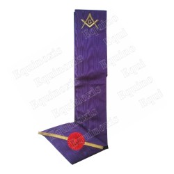Masonic sash – Memphis-Misraim – Master Mason – Square-and-compass + G – Machine embroidery – Purple