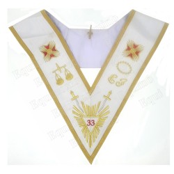 Masonic collar – Scottish Rite (AASR) – 33st degree – Grand glory + swords + EJ – Machine embroidery