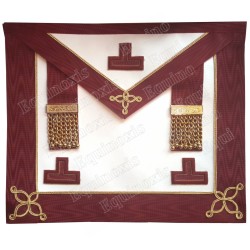 Leather Masonic apron –  GLNF – Petite tenue nationale – Grand Intendant – Hand embroidery