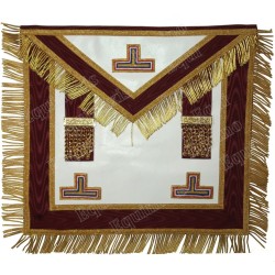 Leather Masonic apron –  GLNF – Grande tenue provinciale – Grand Intendant – Hand embroidery