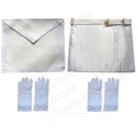 Ensemble Apprenti – Tablier faux cuir 35 x 40 cm + 2 paires de gants blancs