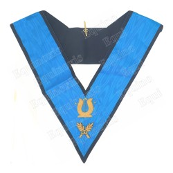 Masonic collar –Scottish Rite (ASSR) – 4ème degré – Colonne d'Harmonie – Dos deuil – Hand embroidery