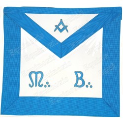 Fake-leather Masonic apron – Groussier French Rite – Master Mason – Square-and-compass + MB